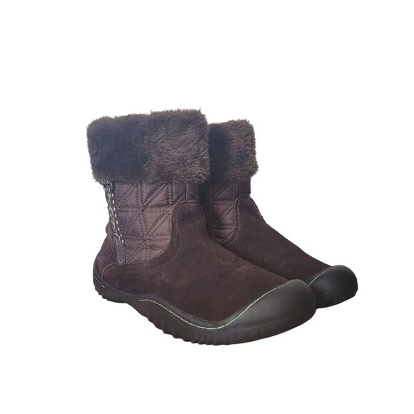 J-41 Womens Faux Fur Trim Boots Size 9 Brown Quilted Pattern Winter Footwear - Picture 2 of 11